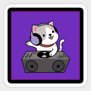 Cat DJ Sticker